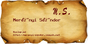 Merényi Sándor névjegykártya