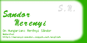 sandor merenyi business card