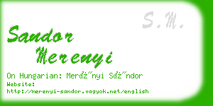 sandor merenyi business card